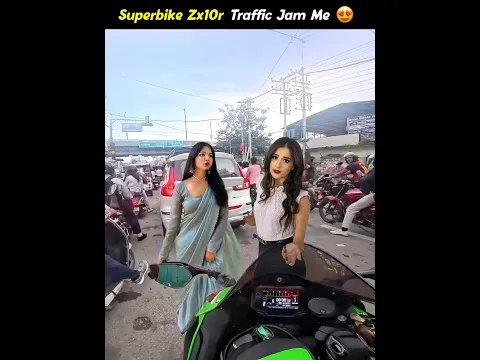 Traffic Jam Me Fas Gyi 😂 Superbike Zx10r 🔥 Crazy Reaction Public 😍 Cute Girl Reaction