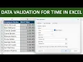 How to Use Data Validation for Time in Excel - Prevent Invalid Entries