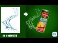 transparent water splash in Photoshop 1min
