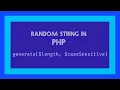 Simple function to generate random string in php