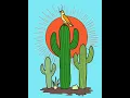 Color with me - Boho Theme Eagle Cactus