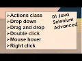 01 Selenium advanced - dropdown drag and drop double click actions class mouse hover right click