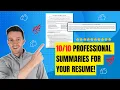 Write the Perfect Professional Summary for Your Resume