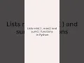 How to implement Lists max min and sum functions in Python