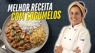Minha receita favorita de estrogonofe vegano: de cogumelos!