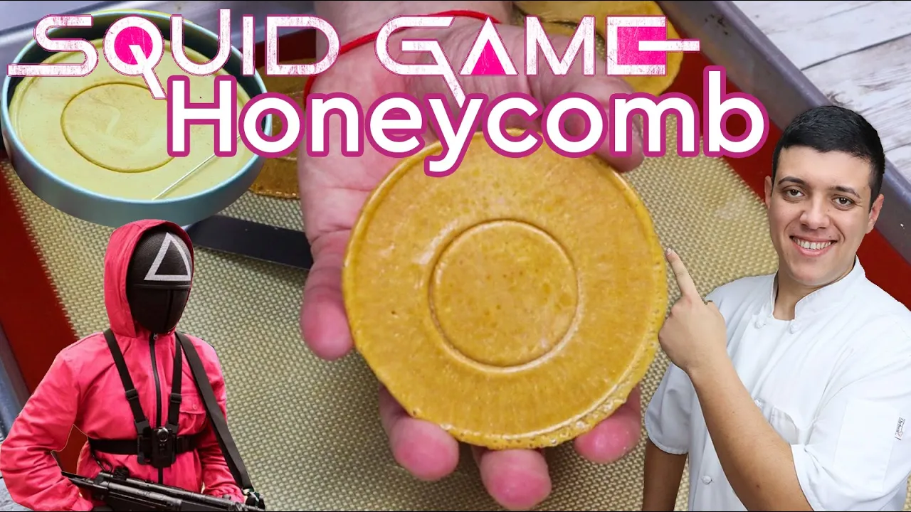 Squid Game Honeycomb Challenge   How to Make The Best Honeycomb Candy