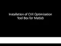 How to install Convex Optimization Tool Box CVX Tool Box