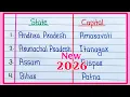 States and Capitals 2026 State and Capital List of all States and Capitals in English