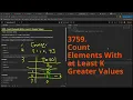 Leetcode Weekly Contest 478 Q1 Count Elements With at Least K Greater Values