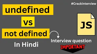 undefined vs not defined in js JavaScript Interview Question