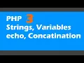 PHP strings variables echo into page and concatenation