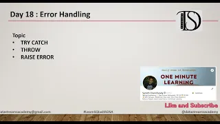 Day 18 SQL Error Handling Transactions TRY CATCH THROW RAISERROR Explained