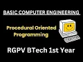 Procedural Oriented Programming pop Basic Computer Engineering RGPV