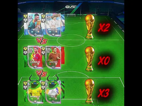 Messi maradona vs Ronaldo figo vs neymar pele🤩