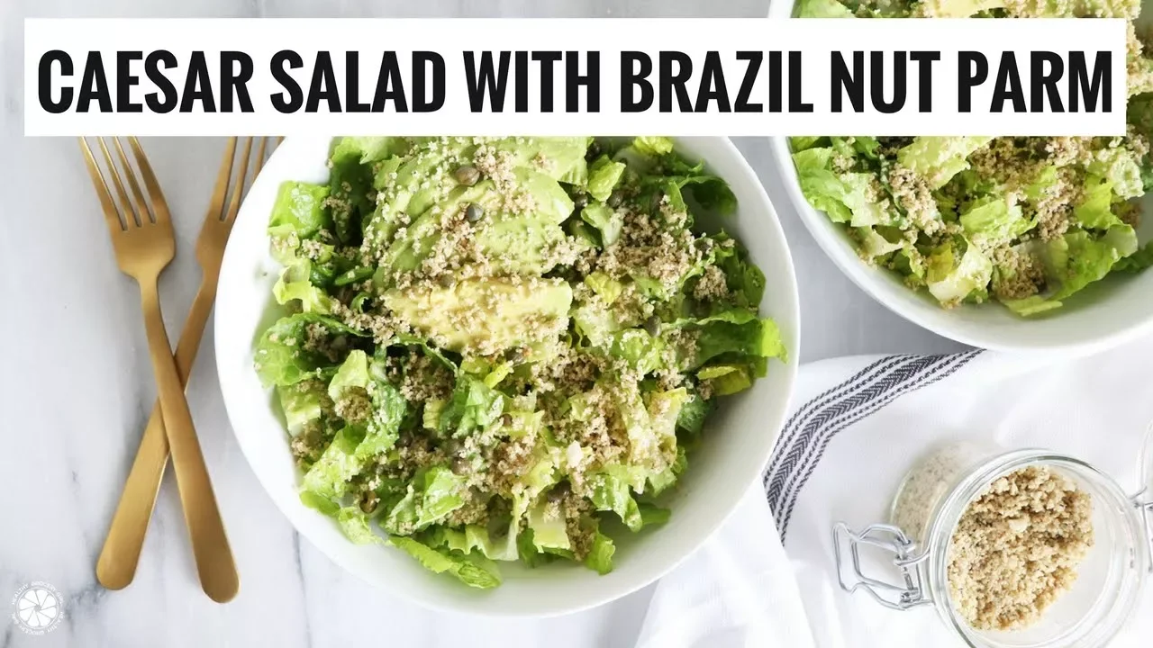 Vegan Caesar Salad With Brazil Nut Parmesan   Quick Healthy Recipe   HealthyGroceryGirl.com