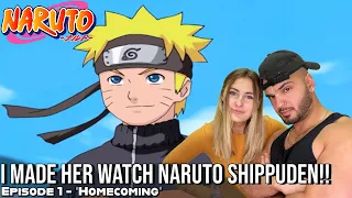 NARUTO FINDS SASUKE AFTER 3 YEARS?! OH MY GOD!! Girlfriend's Reaction Shippuden Episode 1