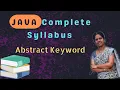 Abstract Keyword in java 25 JAVA COURSE in telugu