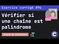 Corrected exercise 96 Program that checks whether a string is palindrome or not C language