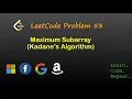 Maximum Subarray Kadane s Algorithm Leetcode 53