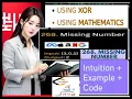 LeetCode 268 Missing Number Java Code XOR Method Simple Math Formula Step-by-Step Tutorial