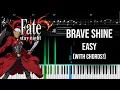 Download Lagu Fate/Stay Night op 2 - Brave Shine | EASY piano tutorial with CHORDS