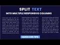 CSS Multiple Columns Split Text Into Multiple Responsive Columns With CSS