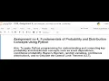 IDSL Assignment 4 Fundamentals of Probability and Distribution Concepts Using Python
