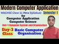 Day 3 Class11 Unit 1 Basic Computer Organisation Computer Application Science Semester 1
