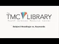 Subject Headings vs Keywords