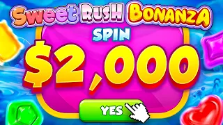 HUGE $2,000 Spins On SWEET RUSH BONANZA!