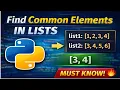 Find Common Elements in Two Lists in Python 3 Easy Methods Python Interview Question