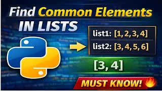 Find Common Elements in Two Lists in Python 3 Easy Methods Python Interview Question