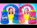 Lagu Pink VS Blue Cake Decorating Challenge | Food Battle by Candy DO