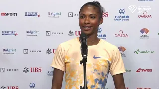 Masai Russell after World Record 12 09 in 100m hurdles to keep her perfect season going