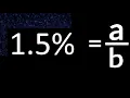 1 5 to fraction 1 5 percent to fraction convert percentage to fraction