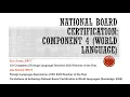 National Board Certification Component 4 World Language
