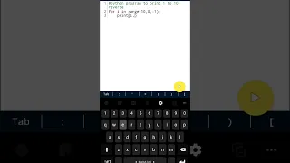 Python program for print Reverse of numbers using For loop