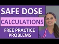 Safe Dose Dosage Range Pediatric Calculations Nursing Drug Math 7