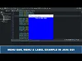 Java GUI Tutorial - MenuBar Menu Sub Menu and Label Example