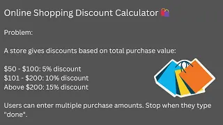 20 Python Practice Shopping Discount Calculator Using Loops Conditionals