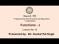 Programming Data Structure and Algorithms Using Python Function Part-2 AKTU Digital Education
