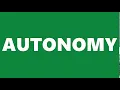 AUTONOMY ANTONYM