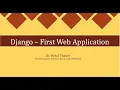 Django First Web Application