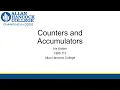 CBIS 112 Counters and Accumulators