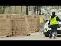 Hundreds Of Families Get Boxes Of Food At PPG Paints Arena