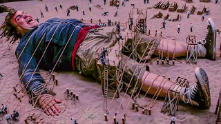 عملاق ضخم بيقع في مدينة الأقزام والبشر فيها بحجم النمل Gulliver S Travels 