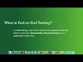 What is End-to-End Testing