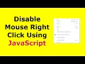 How to disable mouse right click on website using JavaScript