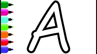 Coloring Glitter Alphabet A-Z Learn ABCDEFGHIJKLMNOPQRSTUVWXYZ Coloring Page