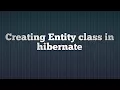 Hibernate 5 - Creating an Entity class Example
